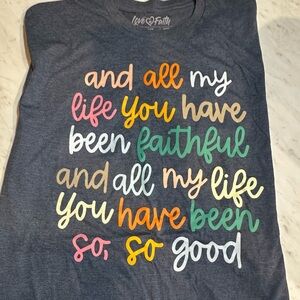 Women Navy Multicolor Script Graphic Tee